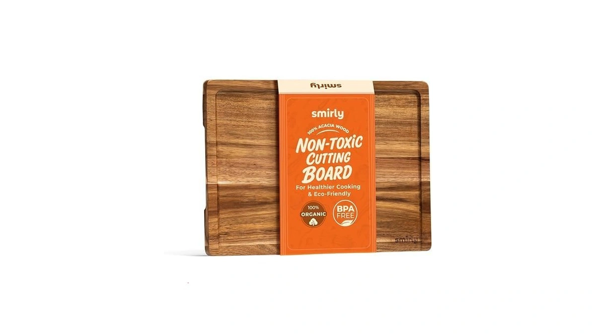 Smirly Acacia Wood Cutting Board For Kitchen - Wood Cutting