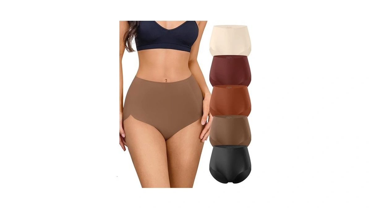 Opiboo Women's Underwear High Waisted Seamless Panties Moisture Wicking Stretchy