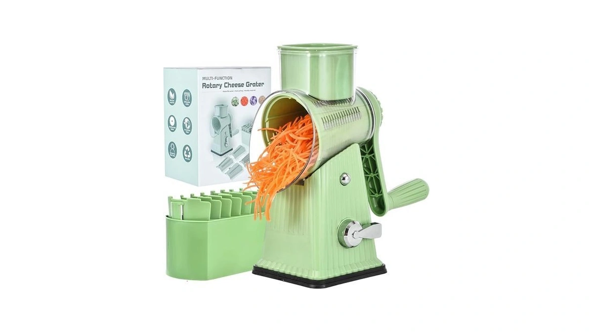 Xilrvna Rotarycheesegrater,vegetableshredder 5 In 1 Cheese Graterwithhandleedderreinforcedsuction,easytoclean,kitchenchopperforcrushedice,fruits And Nuts With