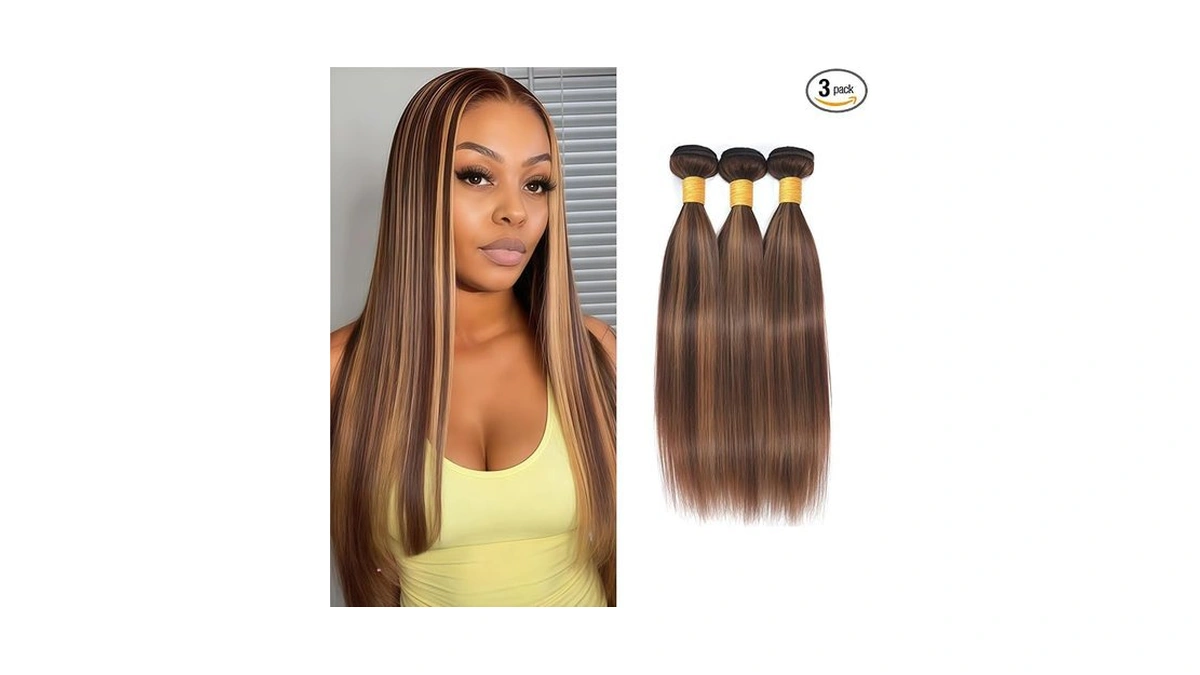 Kodrhar Blonde Highlight Straight Bundles Human Hair 20 22 24