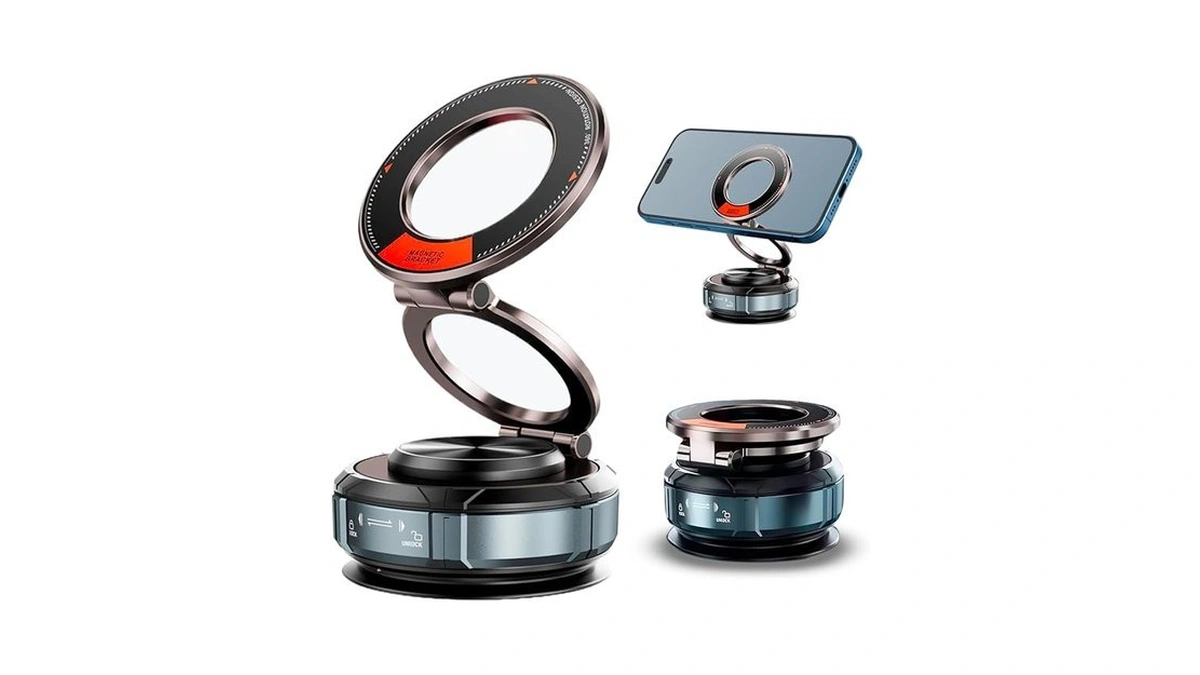 Fymcvmnb 360° Adjustable Vacuum Suction Magnetic Phone Mount, 2025 Zinc