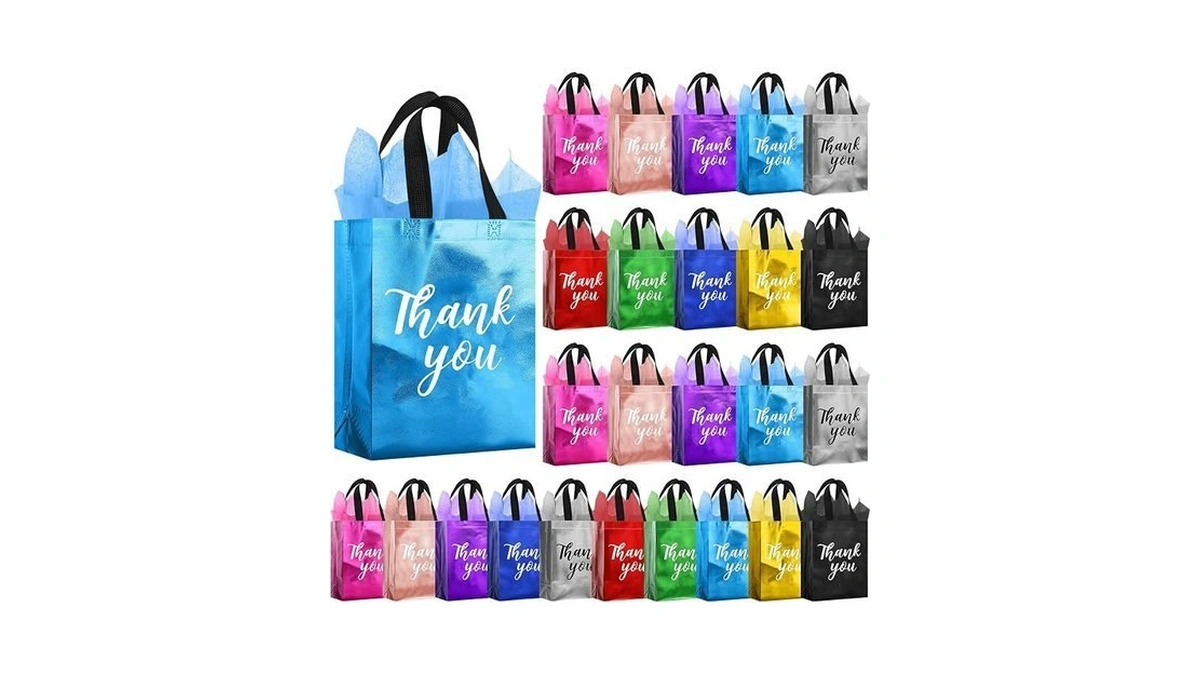 Resholder 30 Set Thank You Gifts Bags With Tissue Paper