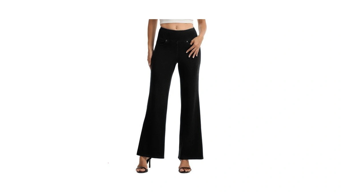 Amzdora Women’s High Waisted Wide Leg Jeans Pull On Stretch