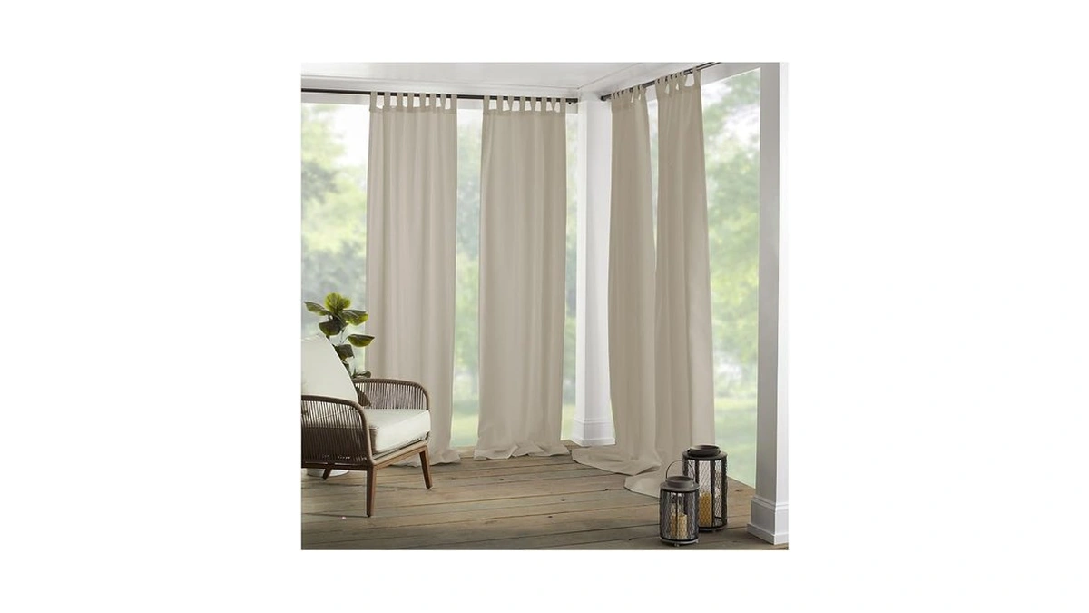 Elrene Home Fashions Matine Weatherproof Tab-top Indoor/outdoor Solid Color Curtain