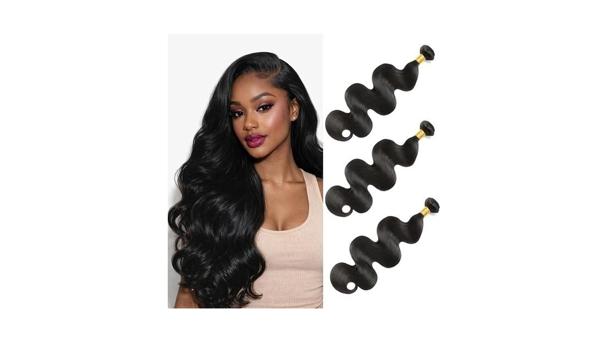 Body Wave Human Hair Bundles 1b Natural Black 24 26
