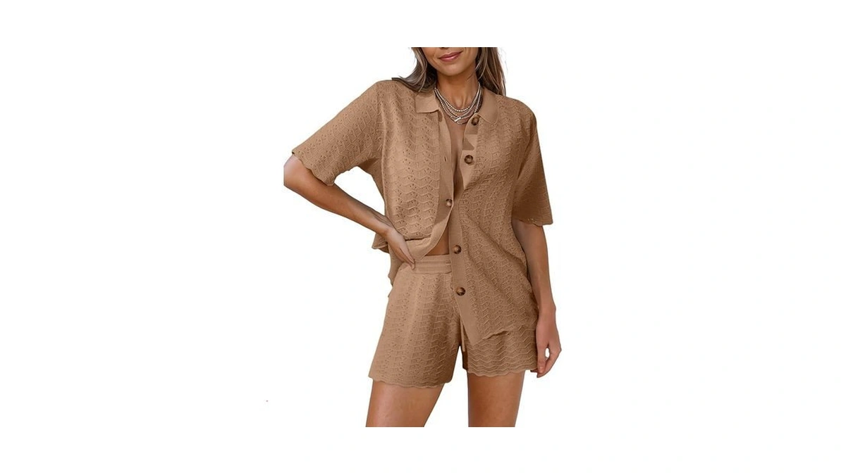 Pink Queen Women Knit Shorts Set 2 Piece Outfits Short