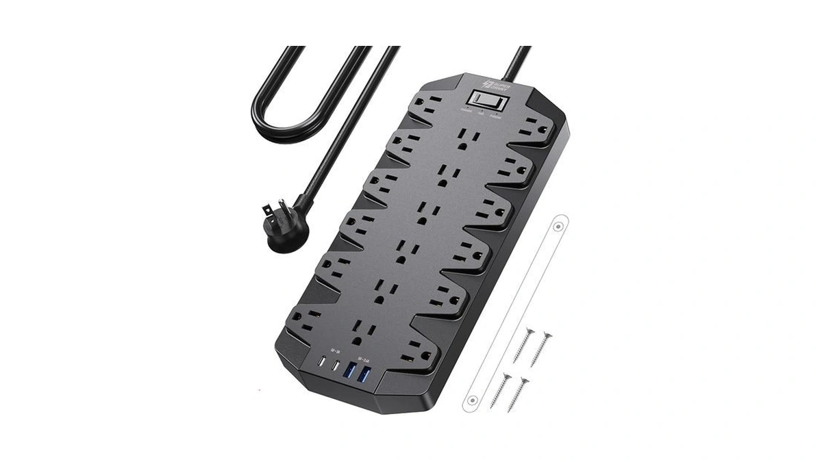 Power Bars With Surge Protector, Superdanny 18 Widely-spaced Ac Outlets