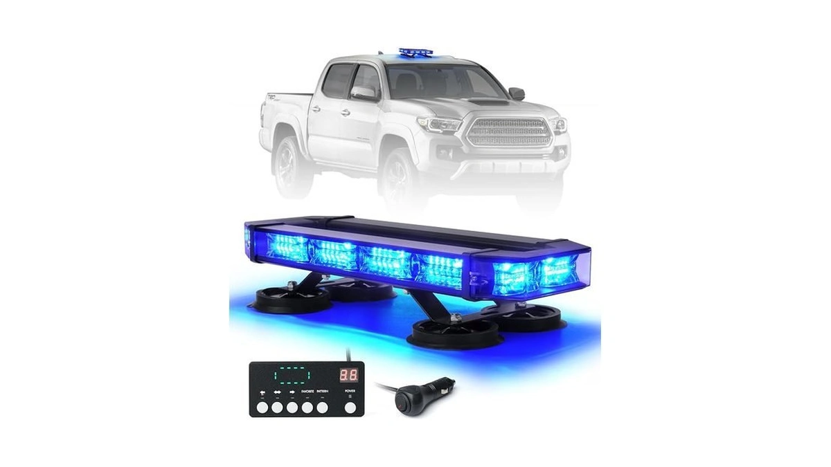 Lumenix High Visibility Led Rooftop Strobe Beacon Lights Bar, Blue