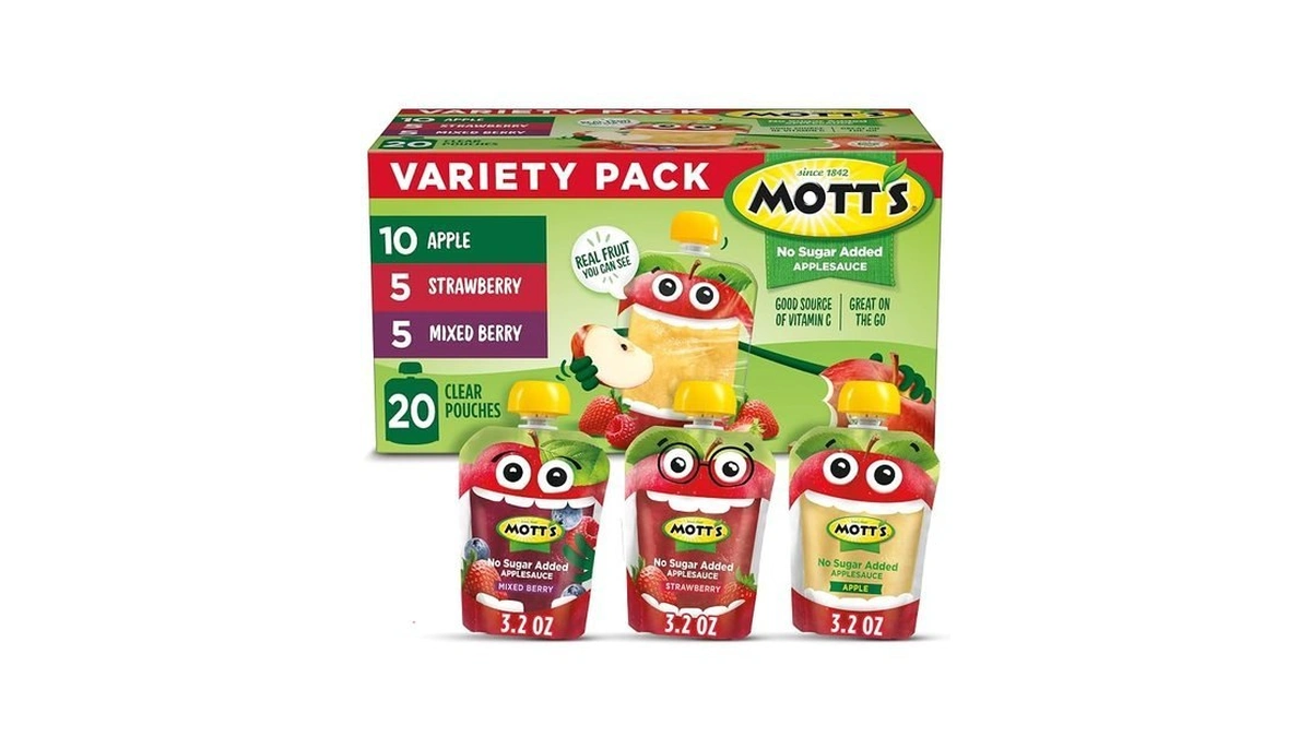 Mott's No Sugar Added Applesauce Variety Pack, 3 Flavors –
