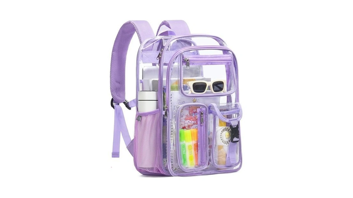 Qoeci Double-layer Clear Backpack Heavy Duty, 17 Inch Large Clear