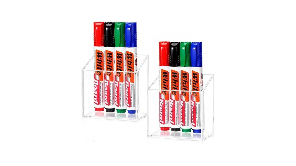 Echsrt Clear Acrylic Pen Holders Set Of 2, Single-compartment Desktop