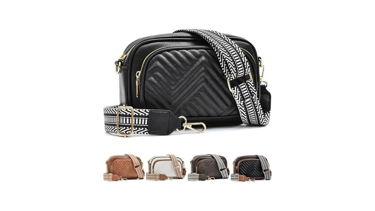 Farcauo Crossbody Bags For Women Quilted Crossbody Purse Black Crossbody