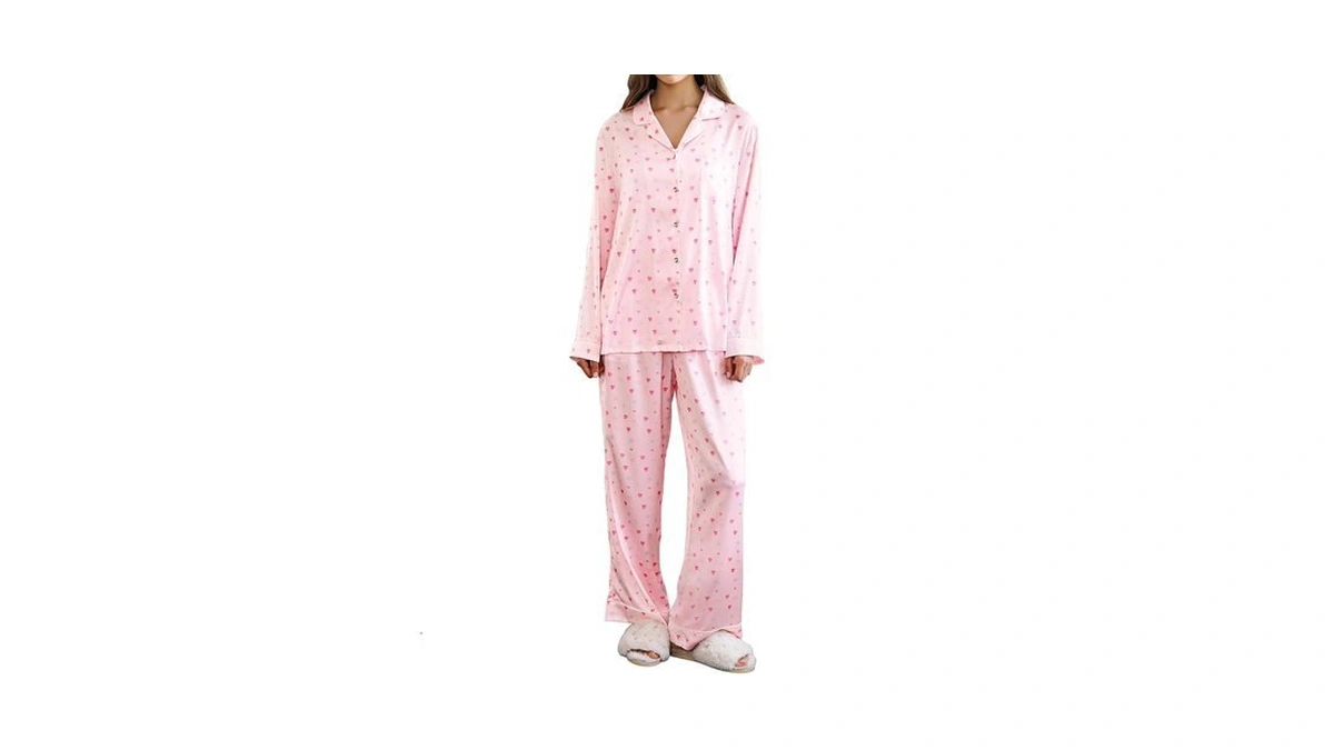 Onionyou Satin Pajama Set For Women 2 Piece Long Sleeve