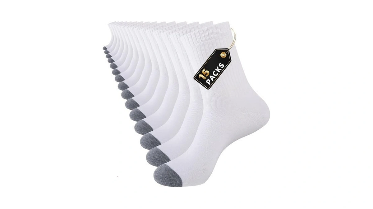 Everknits 15 Pairs Of Thin Crew Socks For Men &