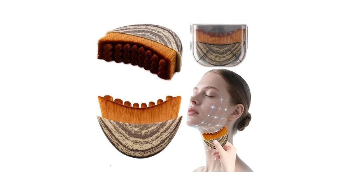 3-in-1 Lymphatic Contour Face Brush: Facial Dry Brush, Lymphatic Lifter