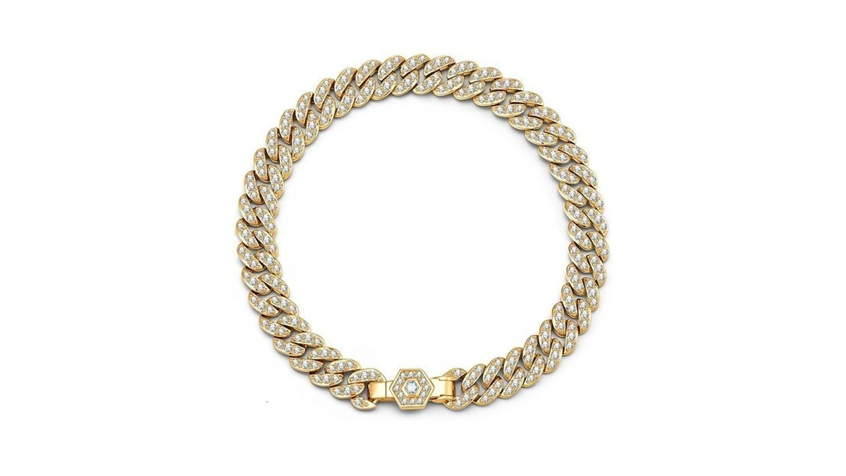 Bumblebee Handmade Cuban Link Bracelet For Women And Men,champagne Gold