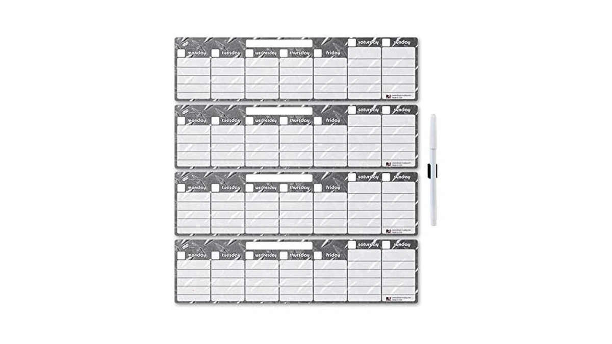 Dream-n-play Diamond Plate Dry Erase Magnetic Calendar, 13.5"x14"