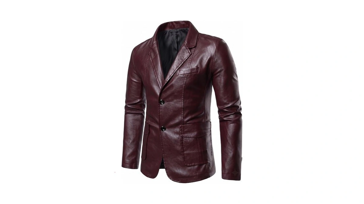 Arkgene Mens Leather Jacket Faux Leather Motorcycle Jackets Blazer For