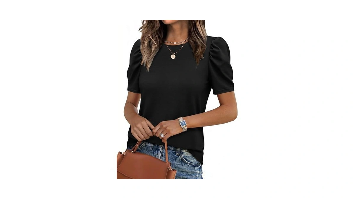 Zeagoo Womens Tops Short Sleeve Summer Cute T Shirts Black