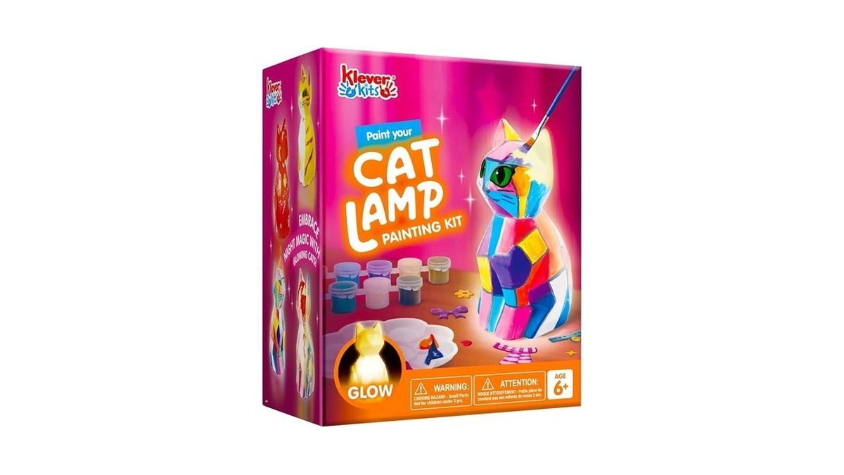 Klever Kits Diy Night Light- Paint Your Own Cat Lamp-