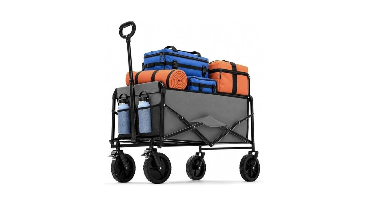 Dumos Collapsible Wagon Cart, Heavy Duty Foldable Utility Wagon With