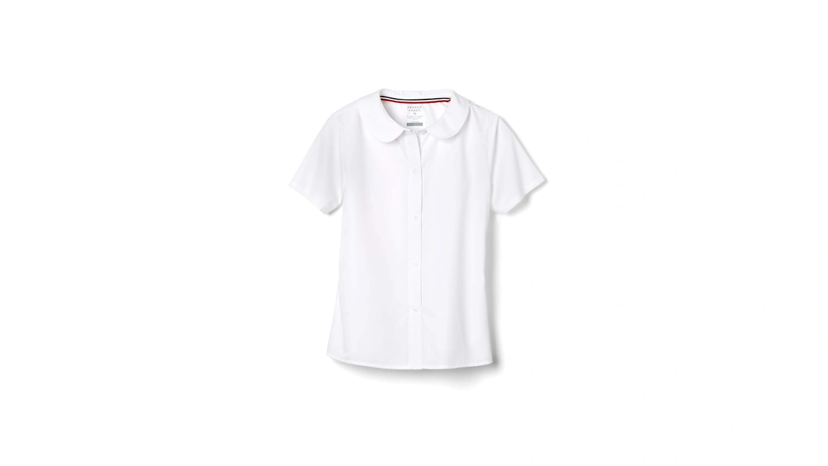 French Toast Peter Pan Collar Short Sleeve Blouse (girls Standard