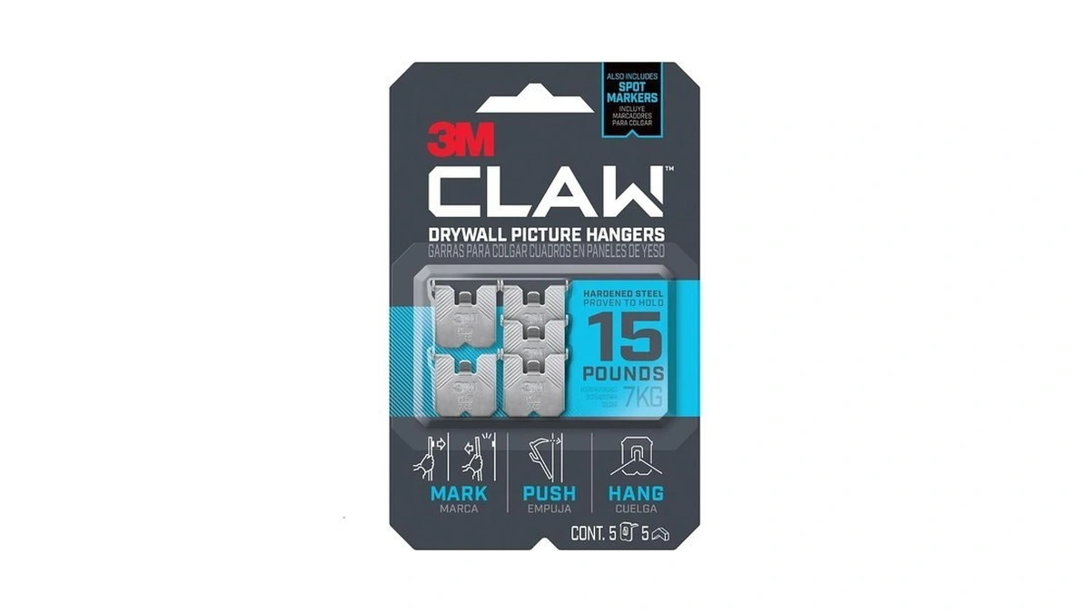 3m Claw 15 Lb. Drywall Picture Hanger With Spot Markers,
