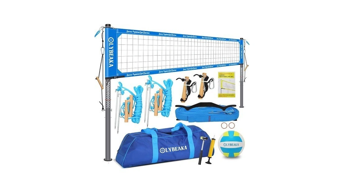 Heavy Duty Professional Volleyball Net Set For Outdoor Backyard Beach