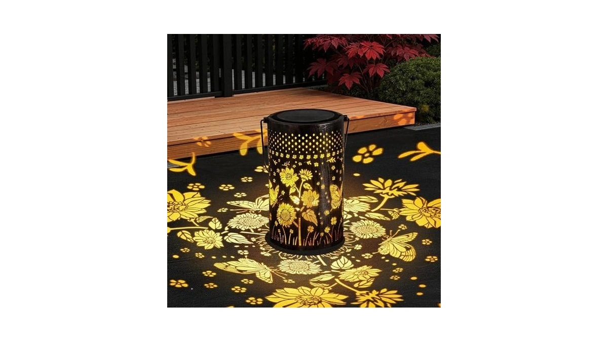 Solar Lanterns Outdoor Waterproof Motherβs Day Gifts Butterfly Sunflower Garden