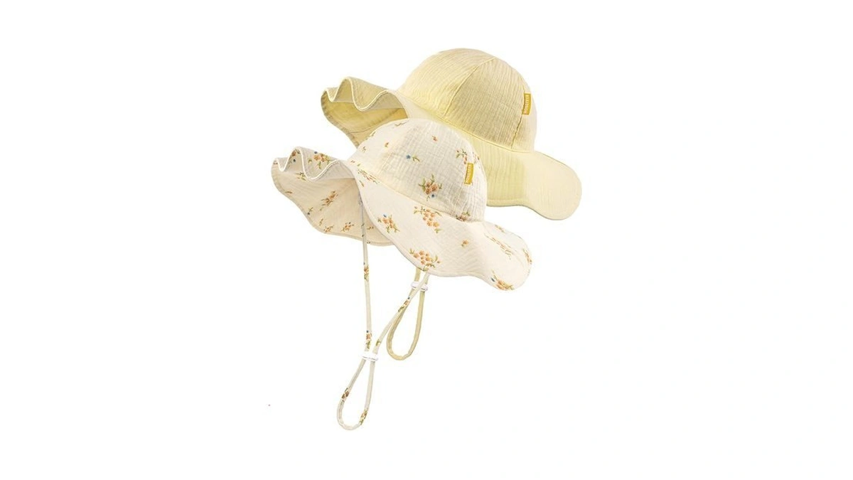 Hongteya Baby Sun Hat Muslin Sun Protection Toddler Bucket Hat