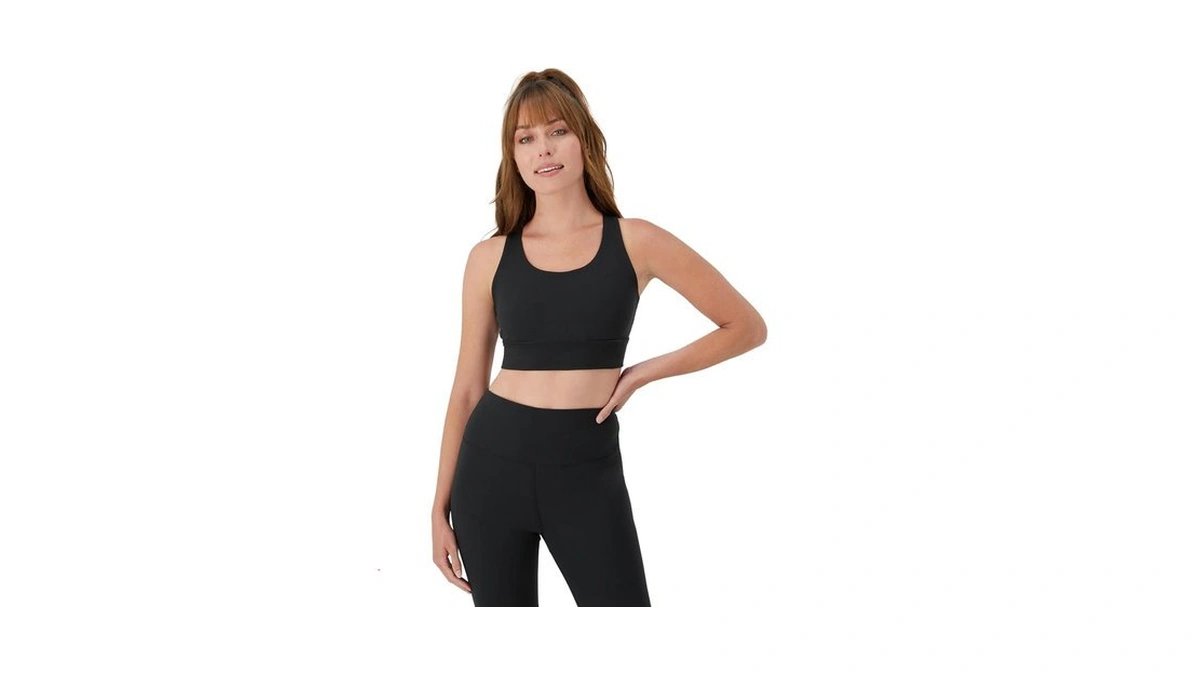 Hanes Sports Bra, Racerback Women, Stretch Pullover Crop Top With