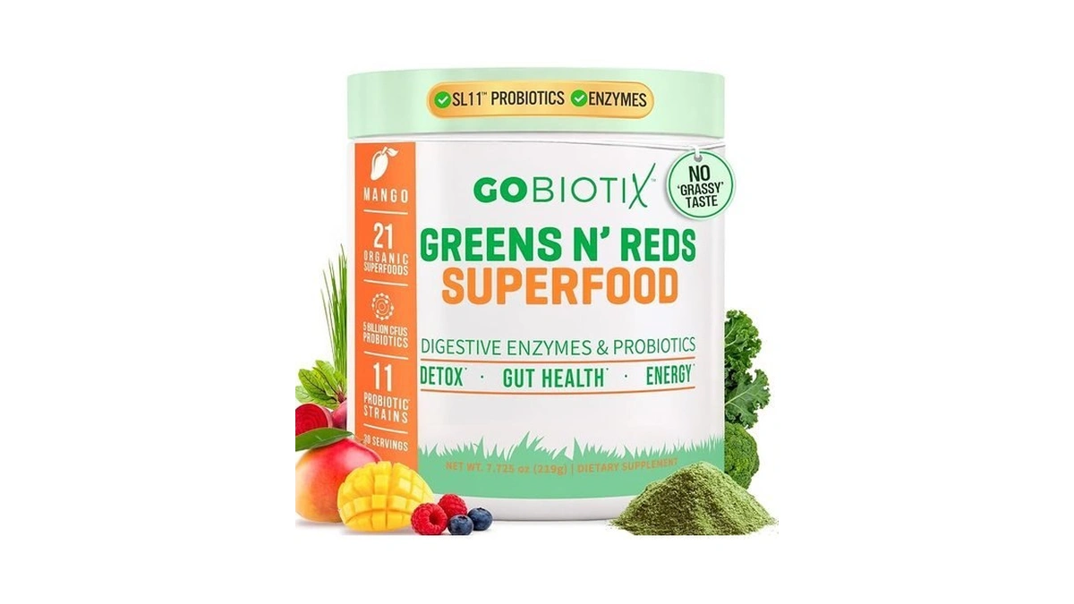 Gobiotix Super Greens Powder With Beet Root, Spirulina, Moringa &