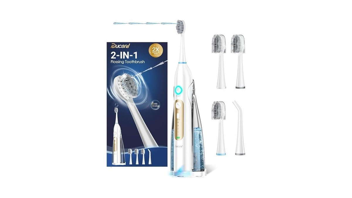 Electric Toothbrush With Water Flosser Combo, Professional Flossing Toothbrush With