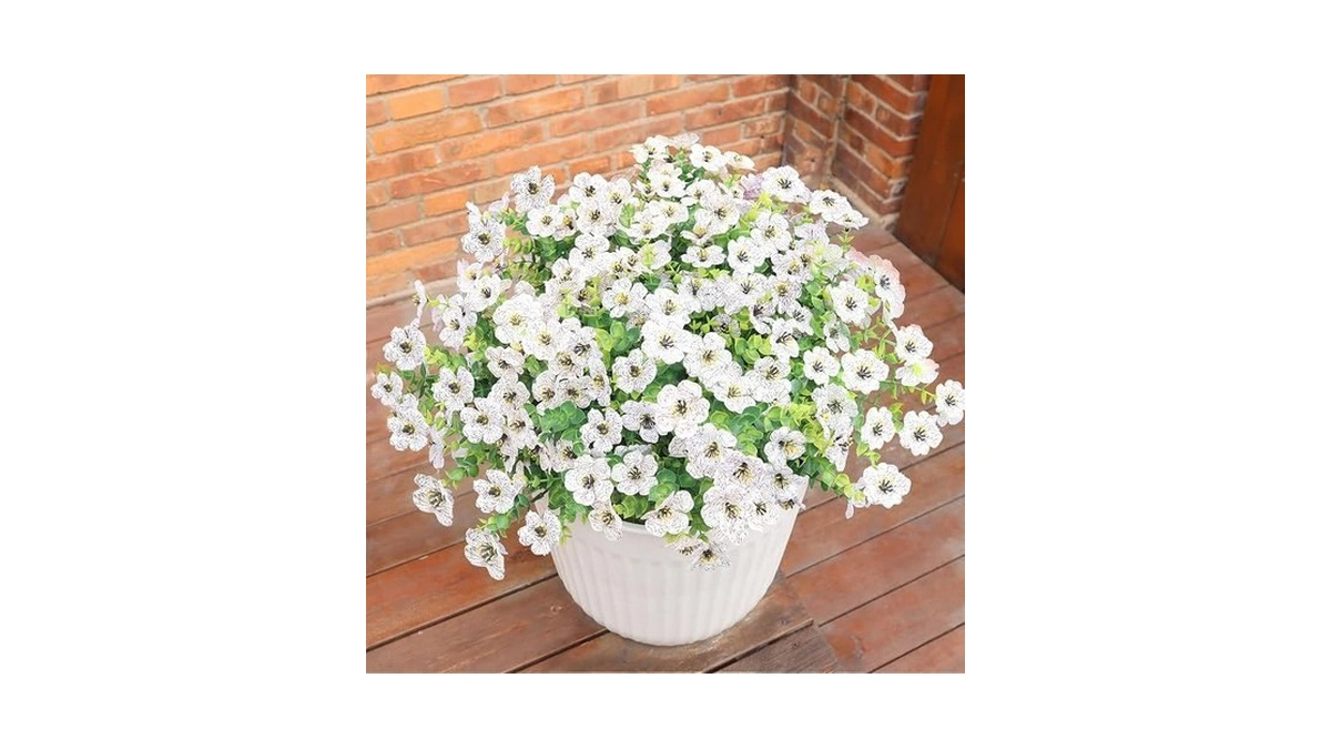 Bcblf Faux Flowers For Outdoor Planters, Artificial Flowers For Outdoors,