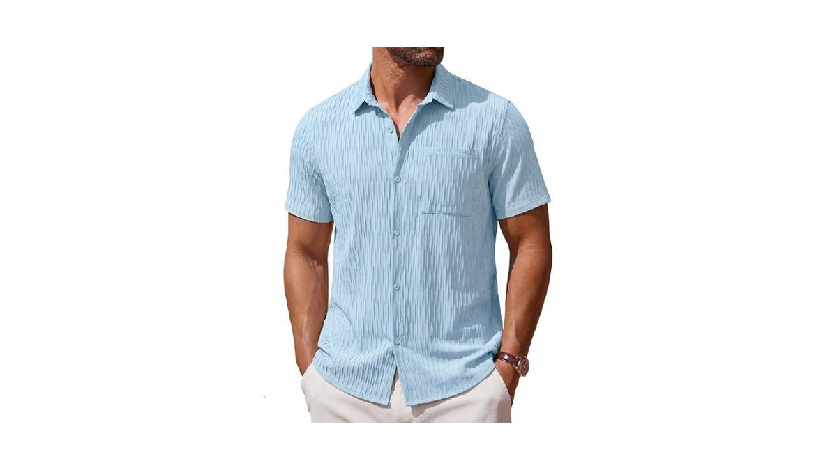 Magnivit Mens Short Sleeve Shirts Button Up Men's Summer Casual