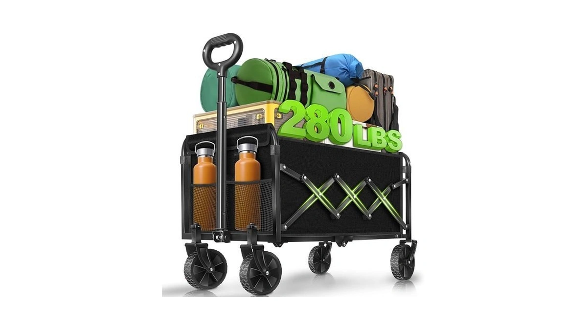 Collapsible Wagon Cart With All-terrain Wheels - Folding Utility 280lbs