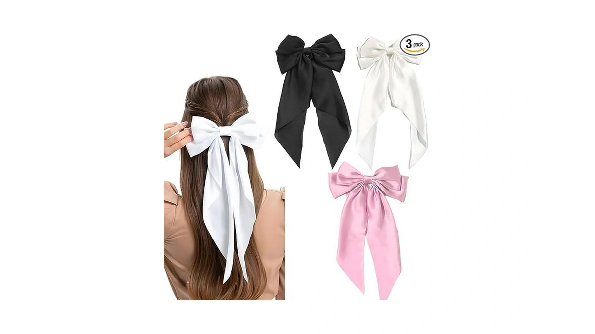 Large Hair Accessories - Coquette Bow Clips With Long Tassels,