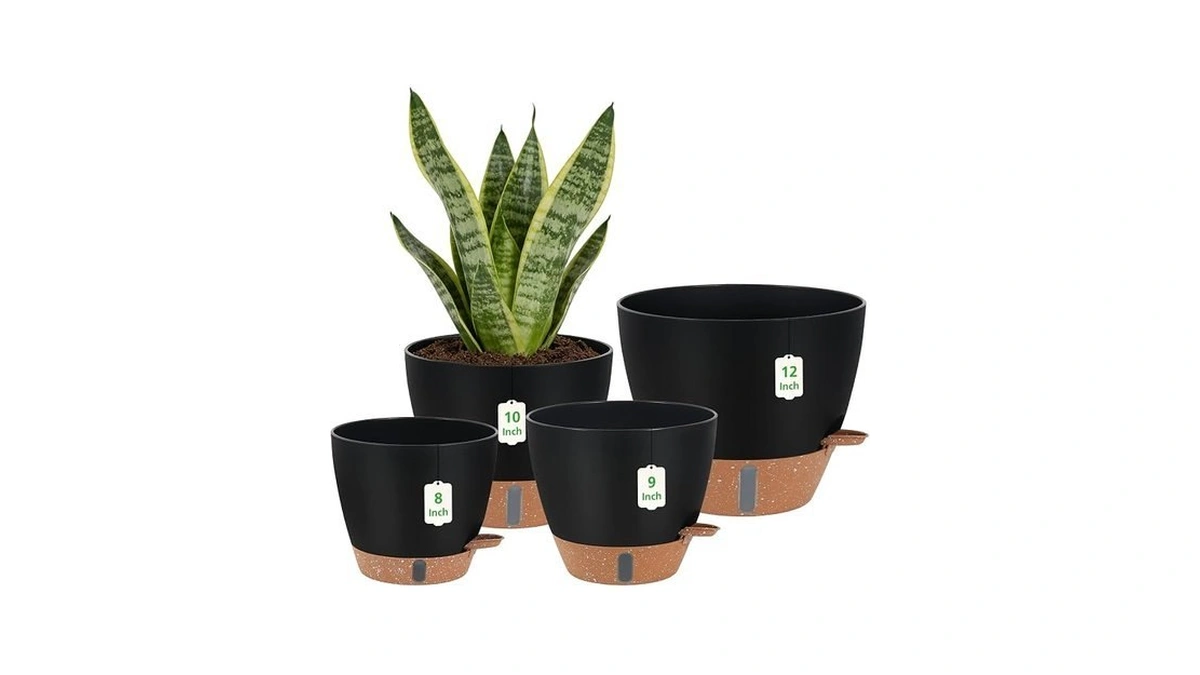 Zdzdff Self Watering Pots With Water Level Indicator, 12" 10"