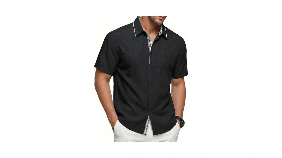 Magnivit Mens Button Down Short Sleeve Shirt Men's Summer Casual