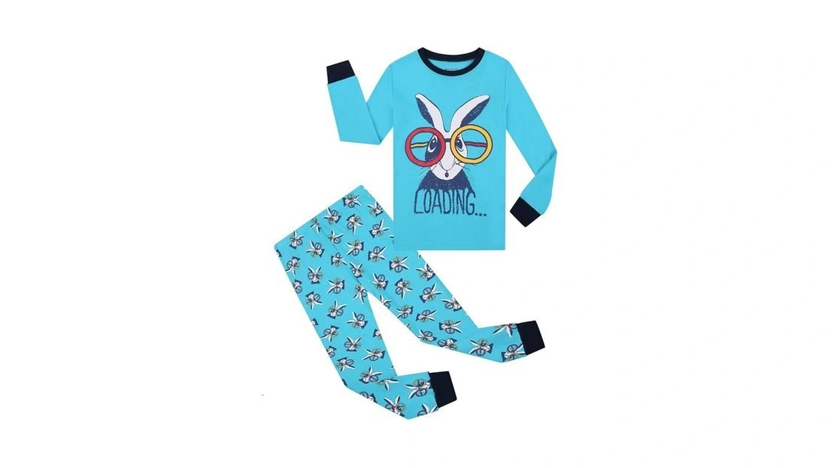 Benaive Boys Easter Pajamas Kids Bunny Easter Pjs Long Sleeves