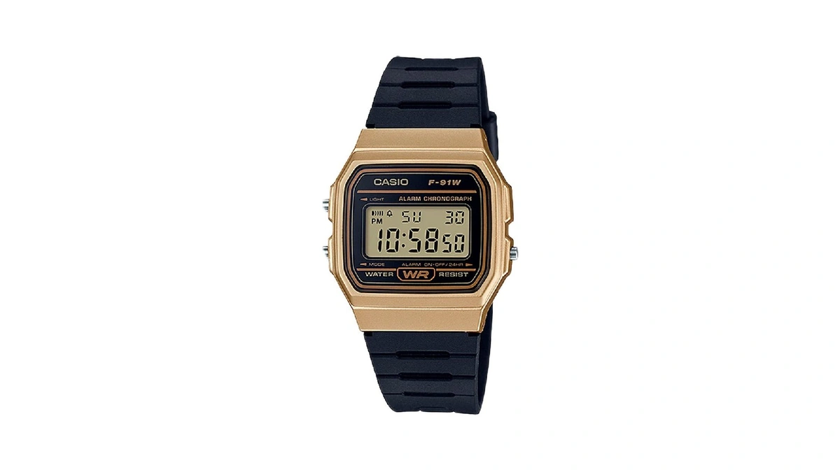 Casio Men's 'vintage' Quartz Metal And Resin Casual Watch, Color:black