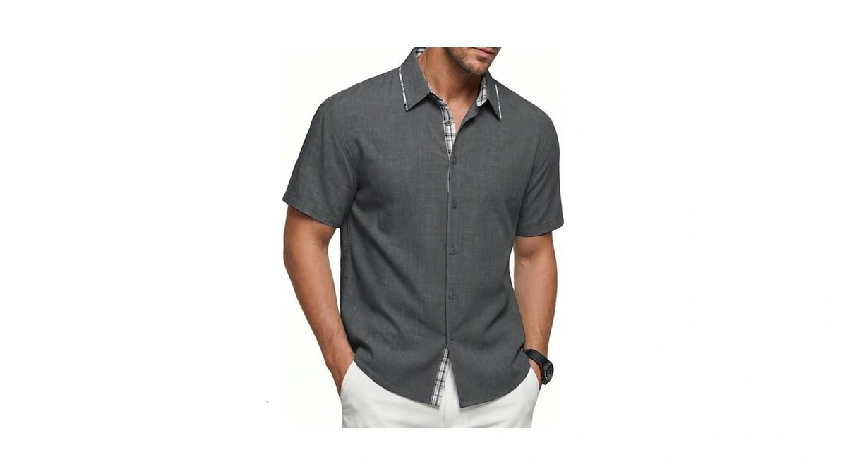 Magnivit Mens Button Down Short Sleeve Shirt Men's Summer Casual