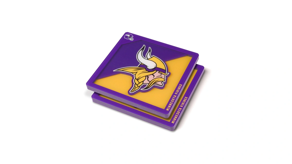 Youthefan Nfl Minnesota Vikings 3d Logo Series Coasters 4" X