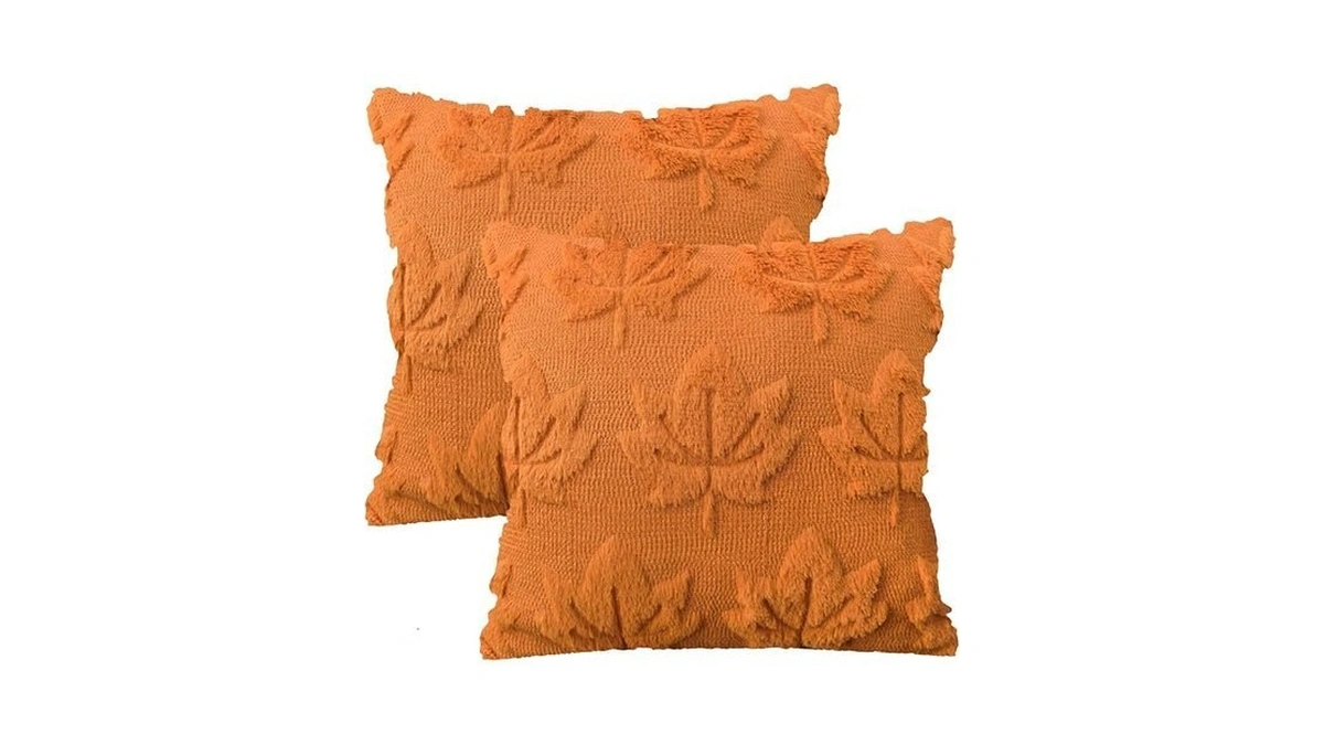 Vfuty Orange Maple Leaf Pillow Covers 20x20 Set Of 2
