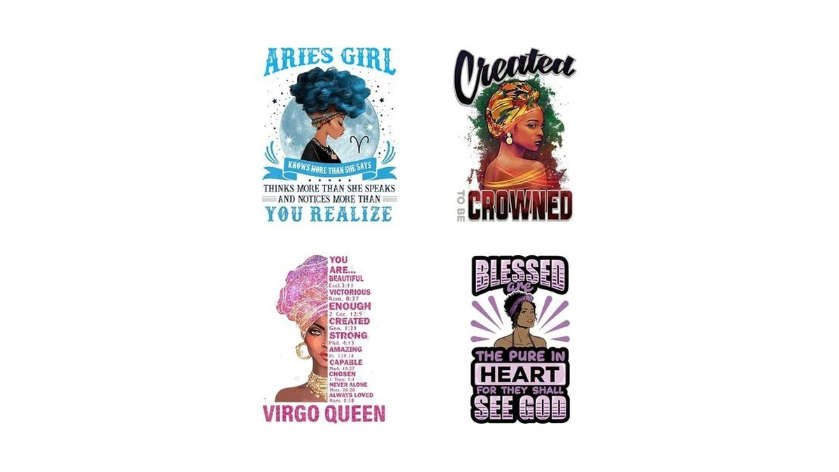 Amazingxy Iron On Decals For Clothing Women Afro Girl Diy