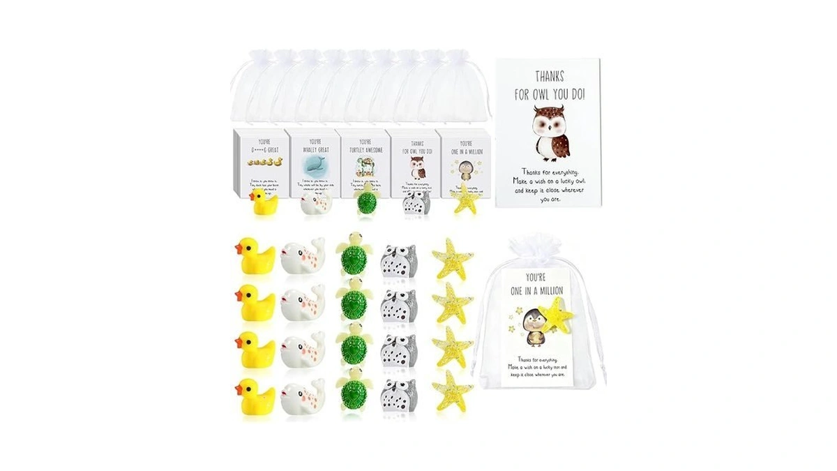 Eyrbvx 25 Sets Employee Appreciation Gifts Bulk Animal Pun Note