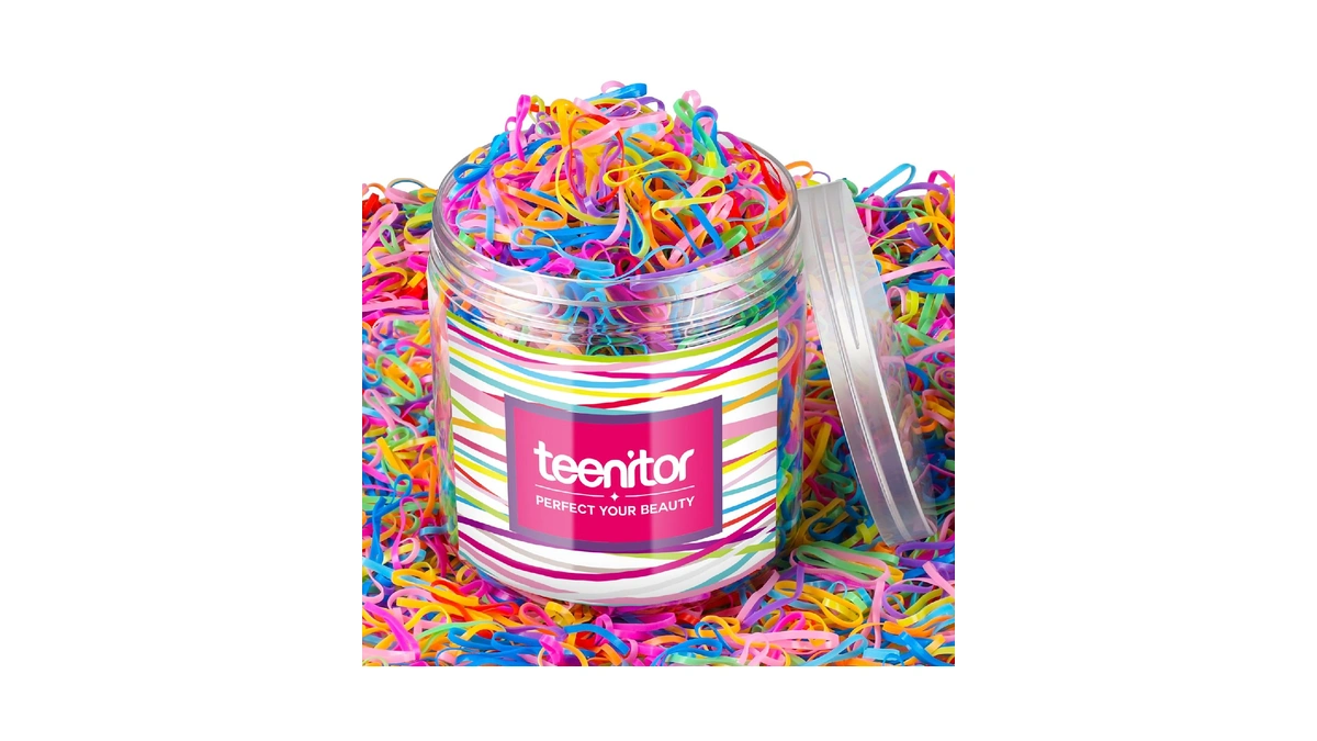 Teenitor 2000pcs Toddler Hair Ties, Elastic Rubber Bands Baby Hair