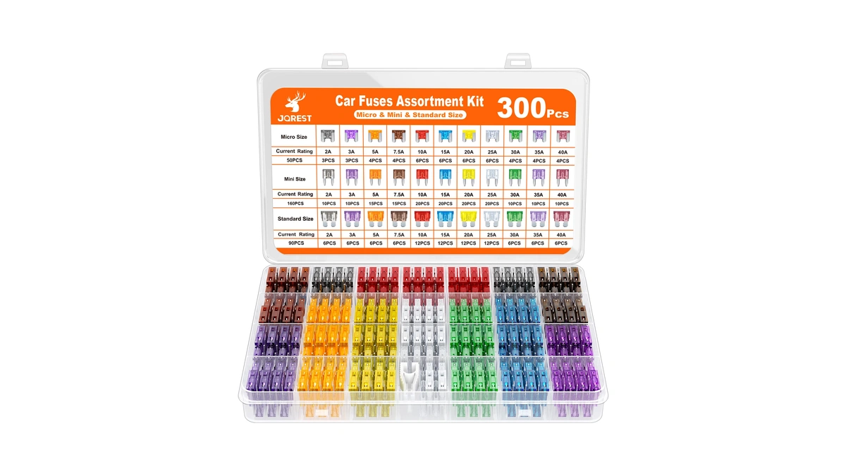 Jorest 300pcs Car Fuse Assortment Kit, 160 Mini Blade Fuses