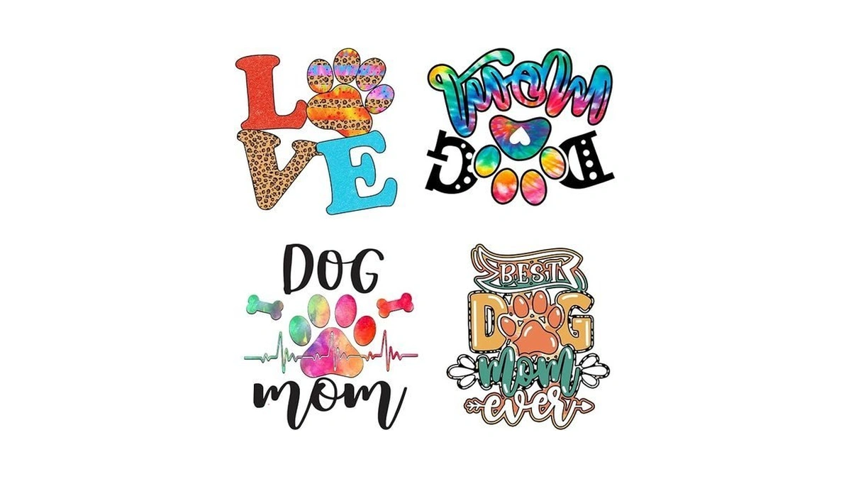 4pcs Dog Mom Iron On Transfer Patches Diy Iron On