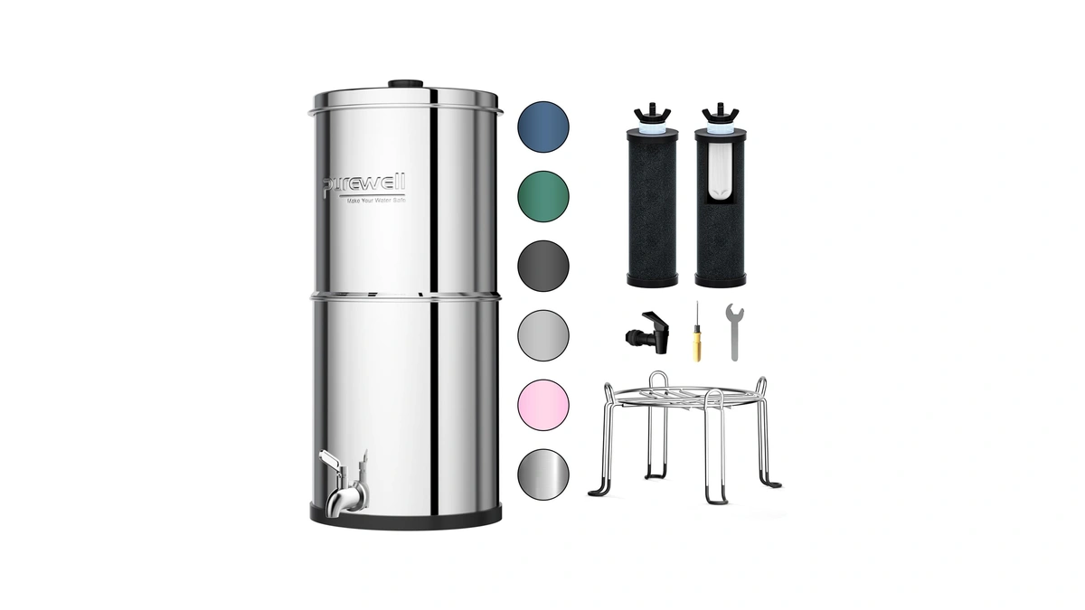 Purewell 3-stage 0.01μm Ultra-filtration Gravity Water Filter System, Nsf/ansi 42&372